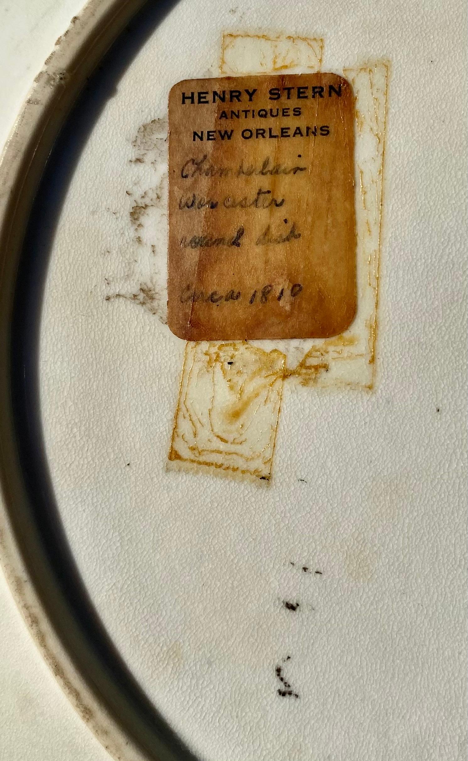 Pareja De Antiguos Platos Redondos Ingleses Chamberlains Worcester Circa 1810 en venta 4