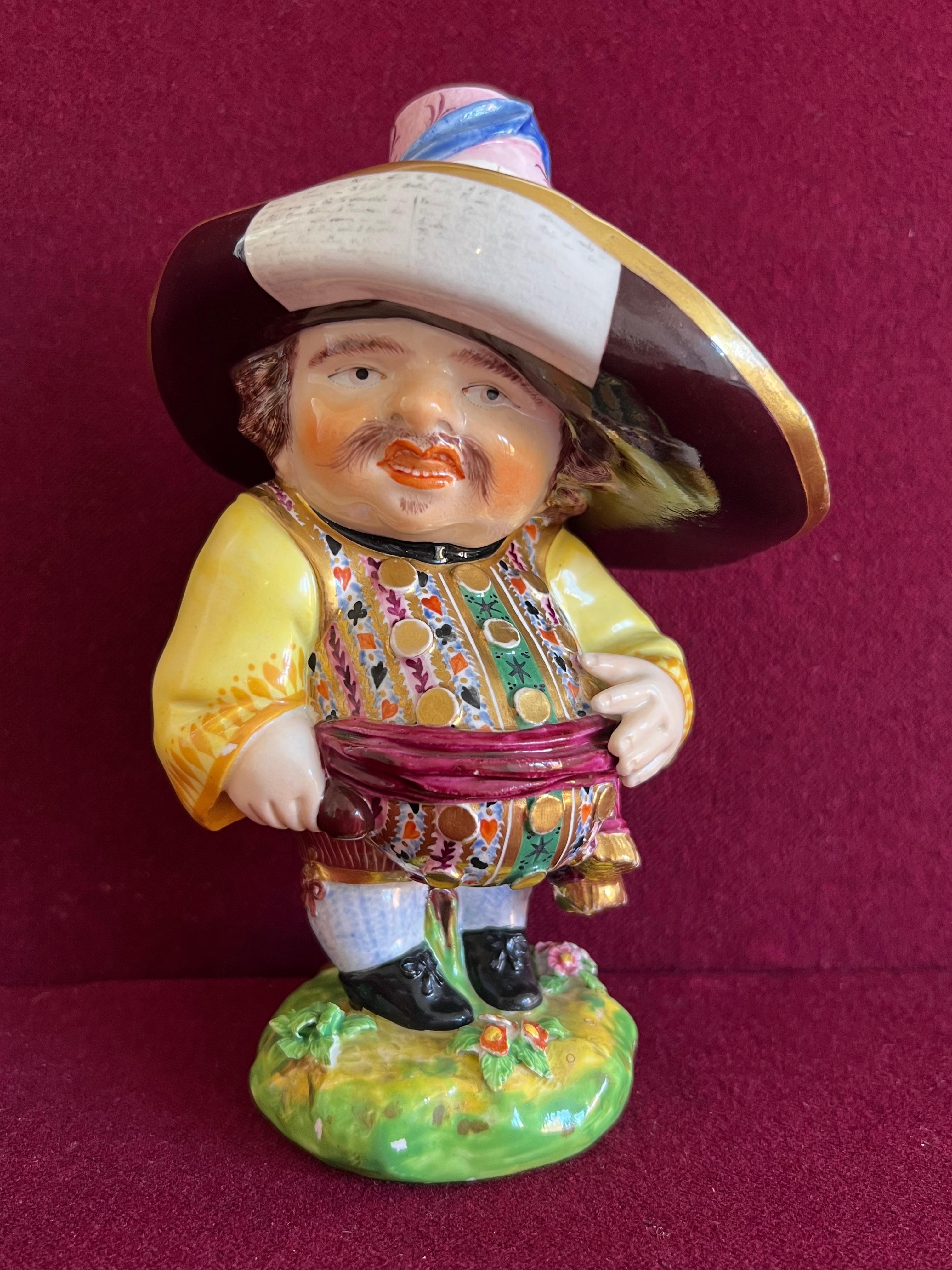 Hand-Painted Fine Pair of Bloor Derby ‘Mansion House’ Dwarfs C.1825 For Sale