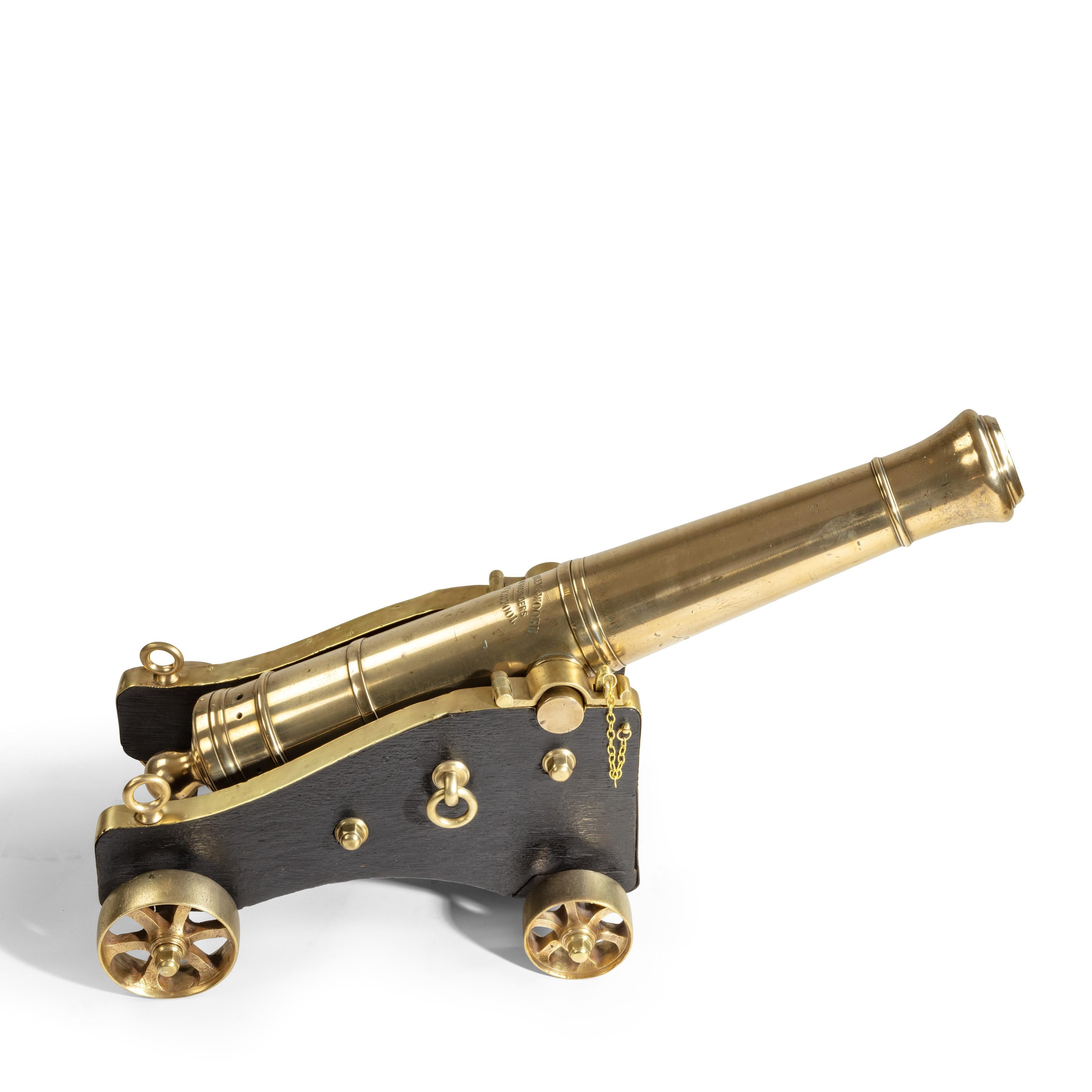 Fine Pair of Bronze Cannon by McAndrew and Woore English, circa 1850 For Sale 1