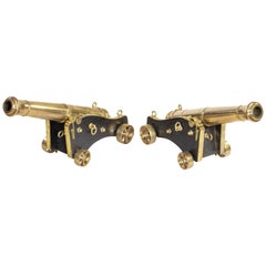 Antique Fine Pair of Bronze Cannon by McAndrew and Woore English, circa 1850