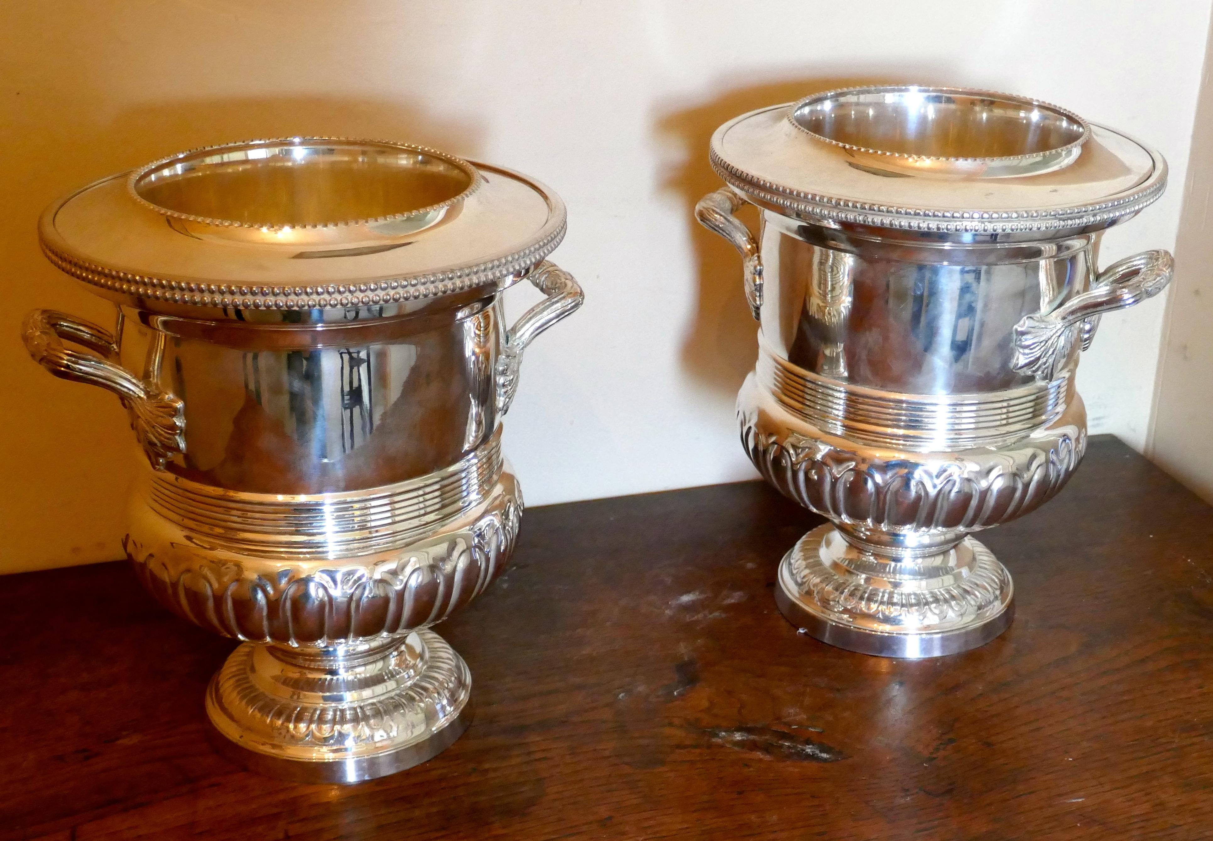 Fine Pair of Campana Style Wine Coolers, Champagne Ice Buckets For Sale 3