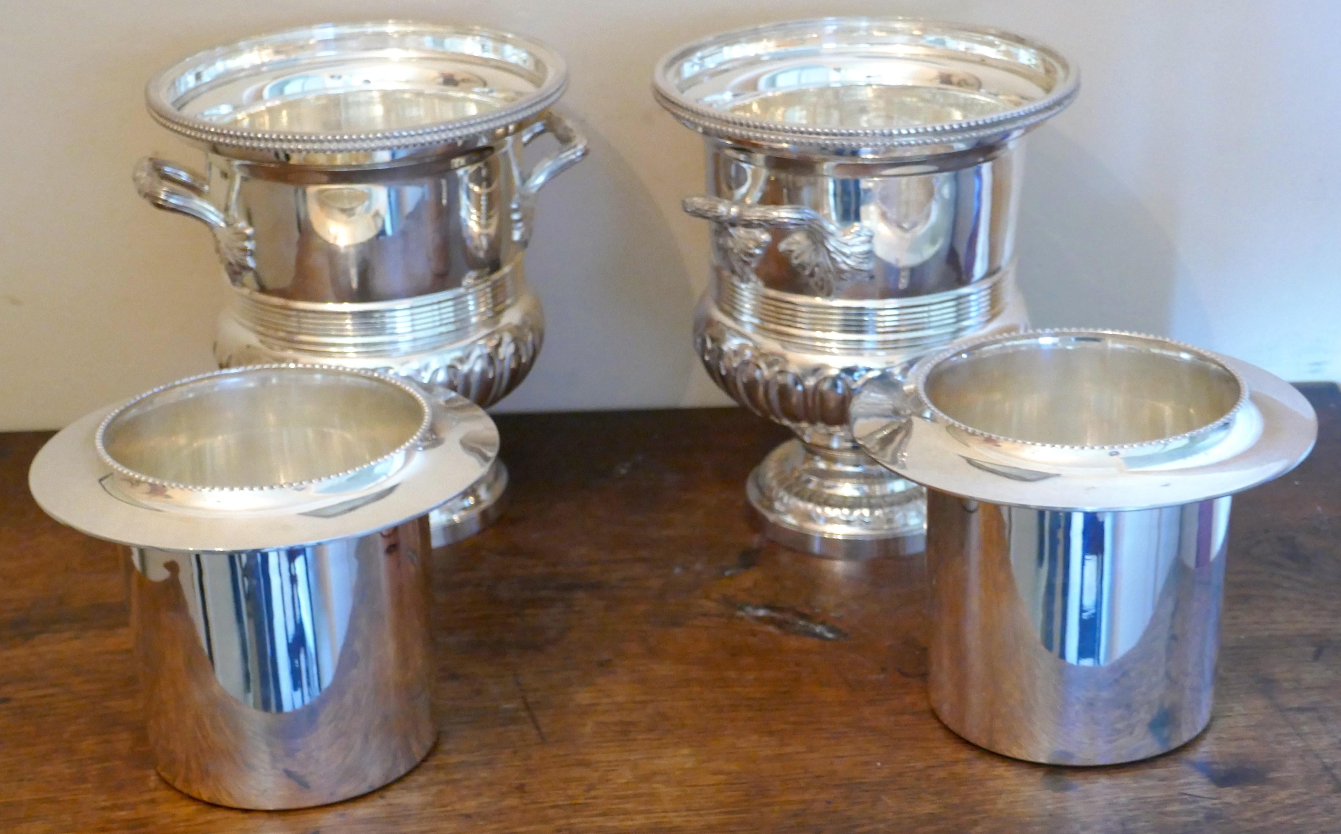 Fine Pair of Campana Style Wine Coolers, Champagne Ice Buckets For Sale 4