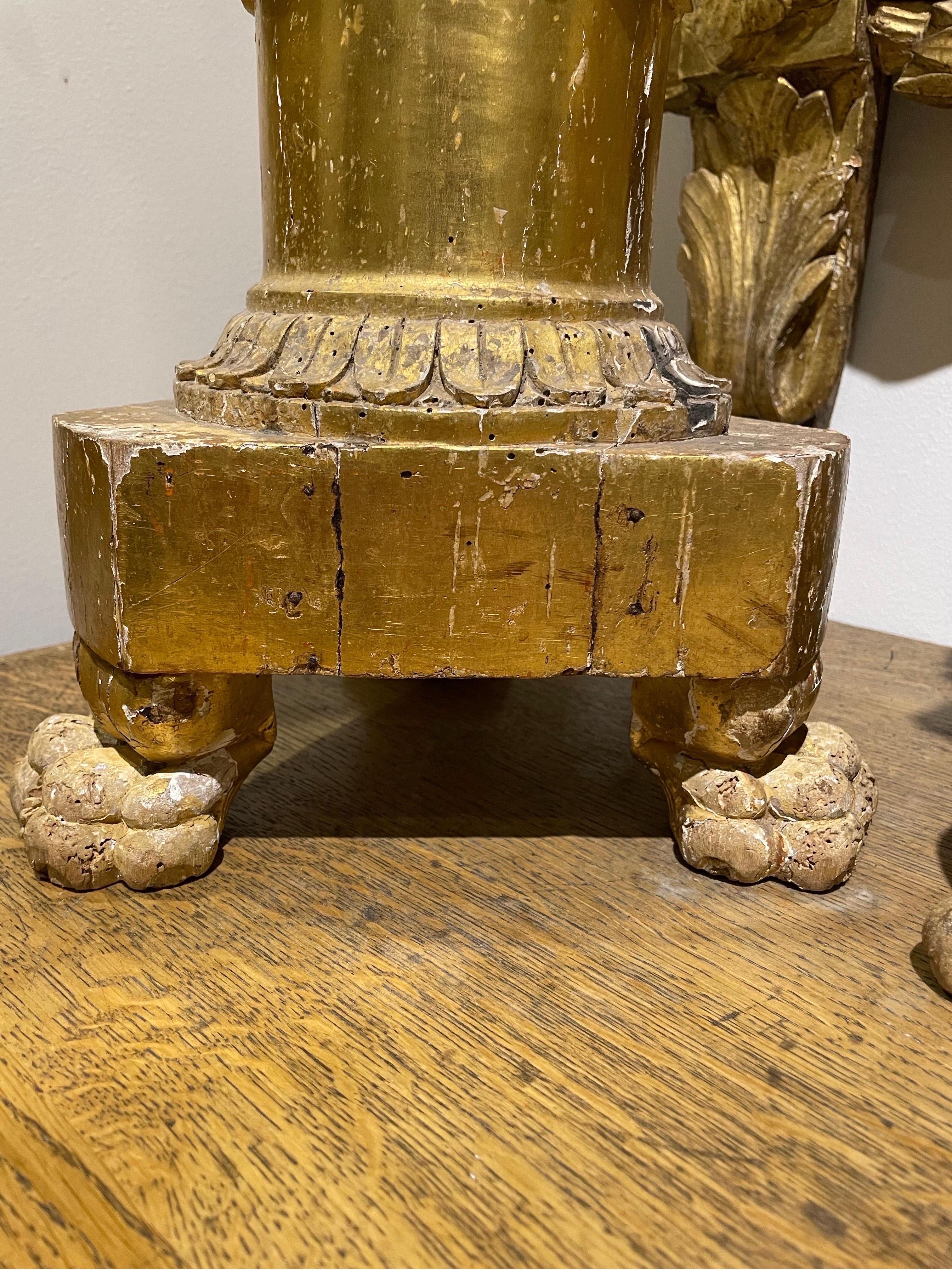 A Fine Pair of Carved Limewood and Gilt Torcheres, Italian Circa 1780 In Good Condition For Sale In ARMADALE, VIC