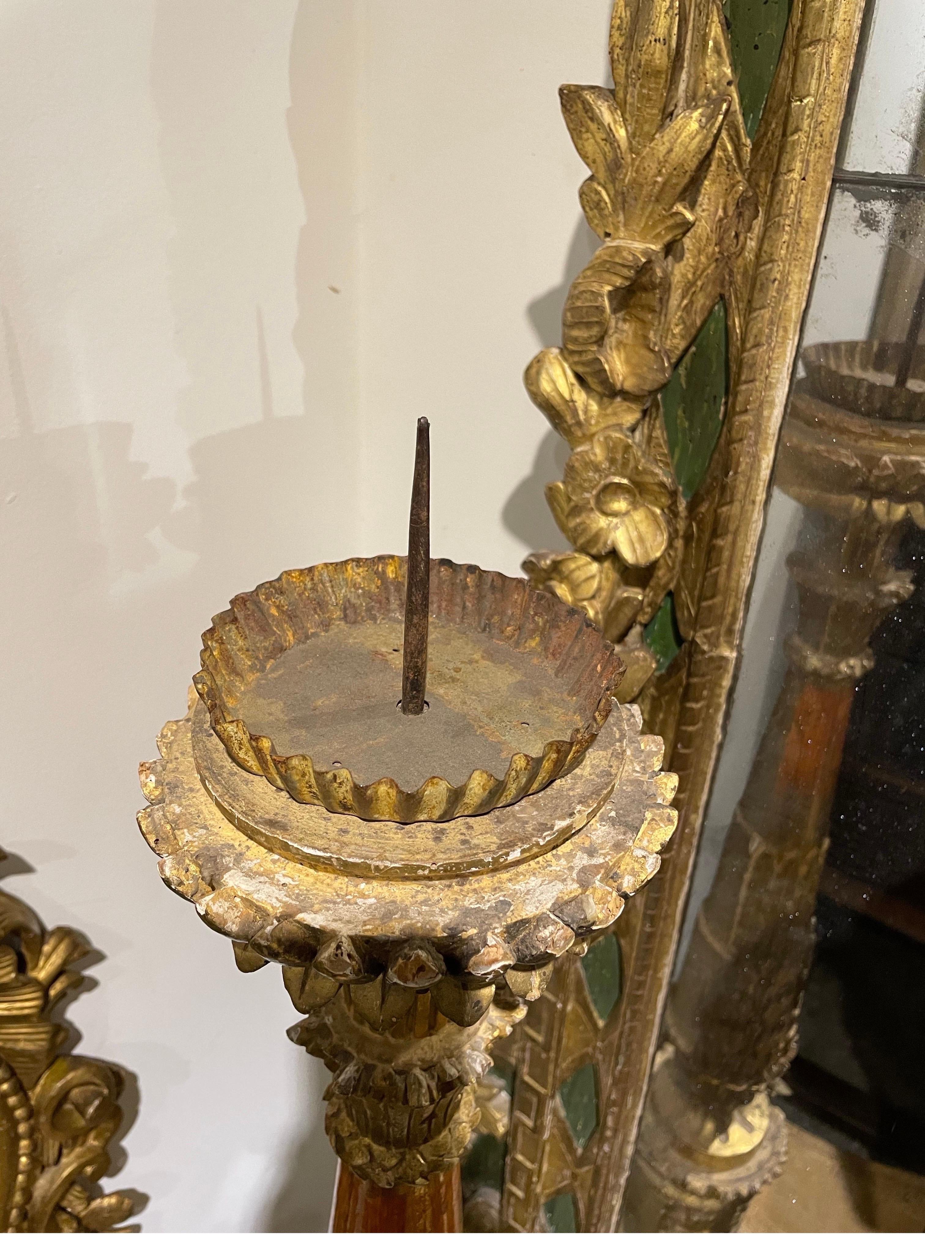 A Fine Pair of Carved Limewood and Gilt Torcheres, Italian Circa 1780 For Sale 1