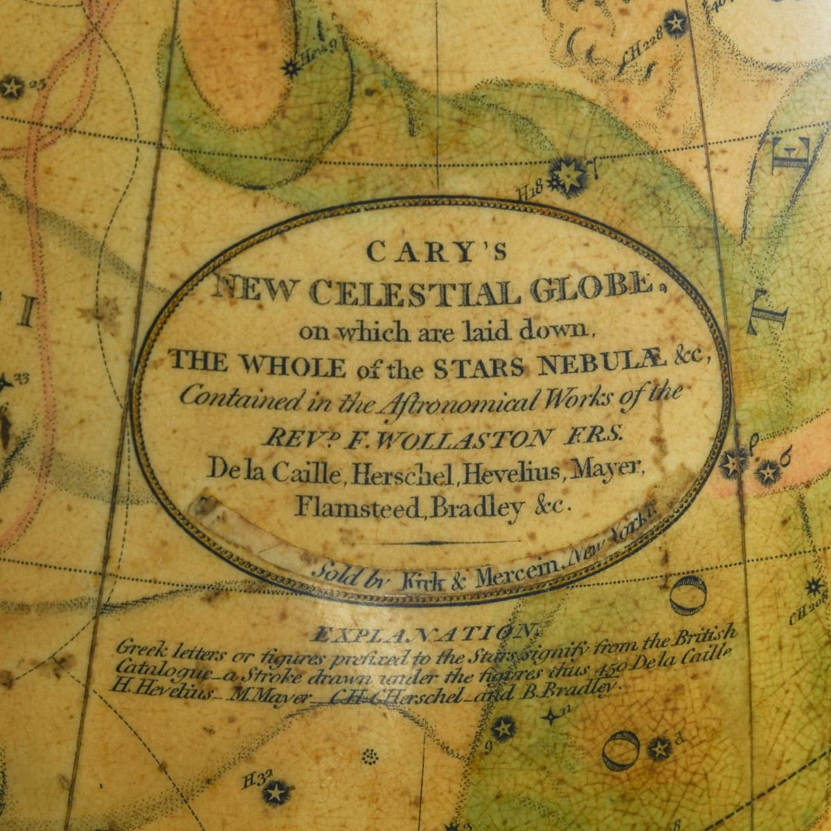 A Fine Pair of Cary Globes, Retailed by Kirk and Mercein of New York c.1816-1820 For Sale 7