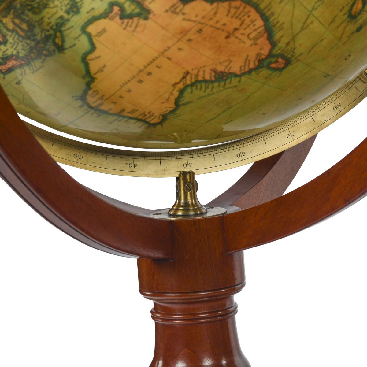 19th Century A Fine Pair of Cary Globes, Retailed by Kirk and Mercein of New York c.1816-1820 For Sale