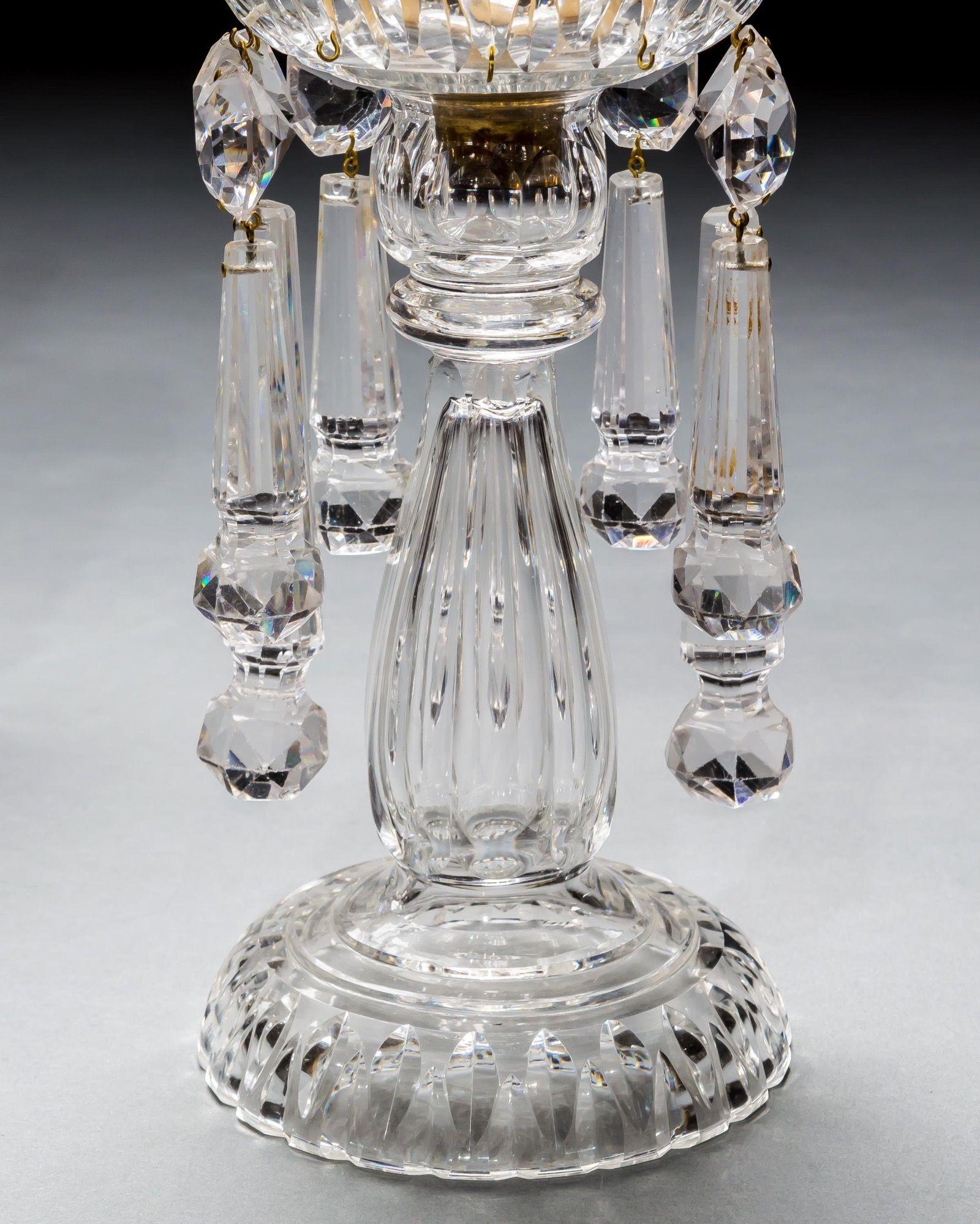 A.I.C.C., paire de chandeliers en cristal, F & C Osler Bon état - En vente à Steyning, West sussex