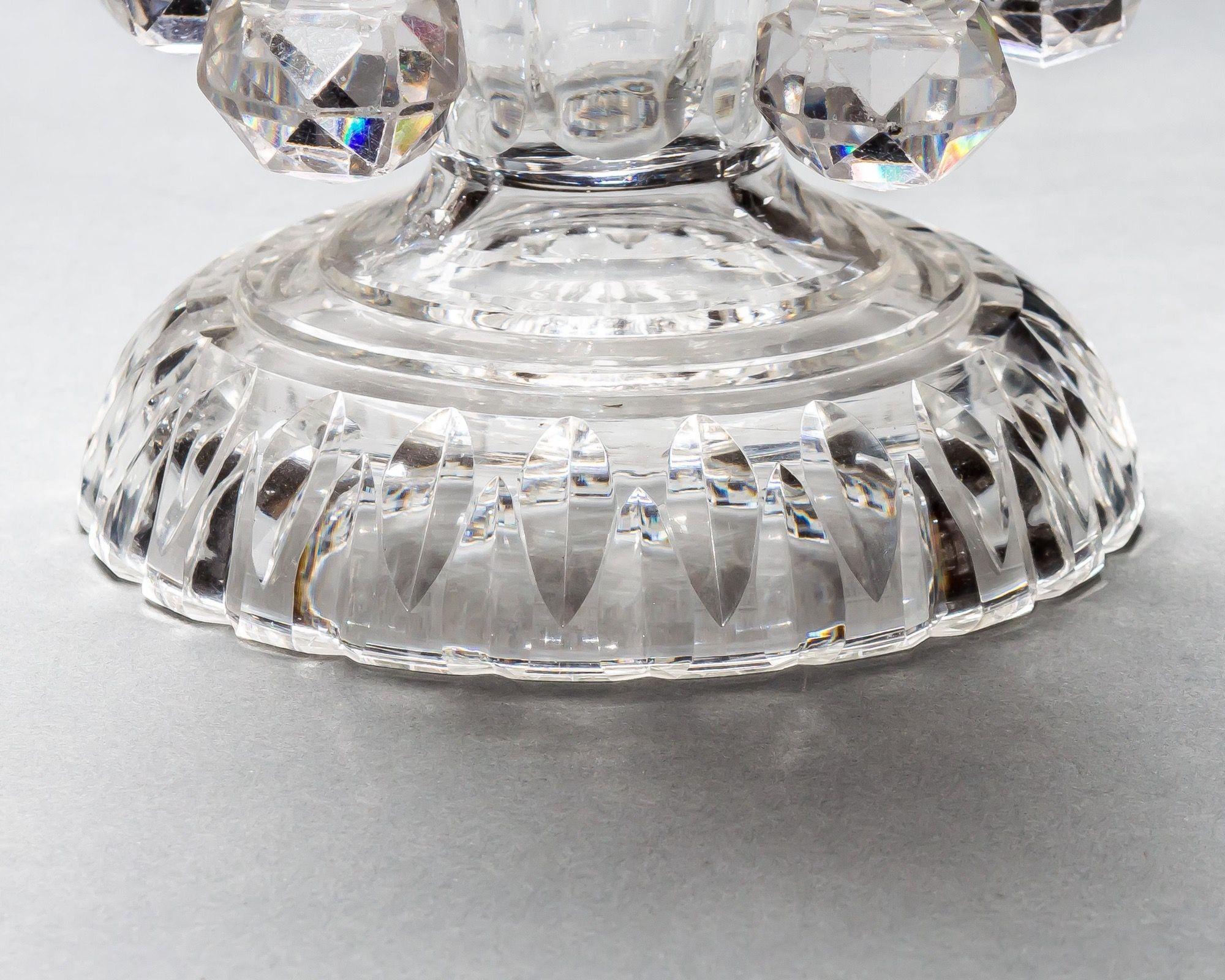 Verre A.I.C.C., paire de chandeliers en cristal, F & C Osler en vente