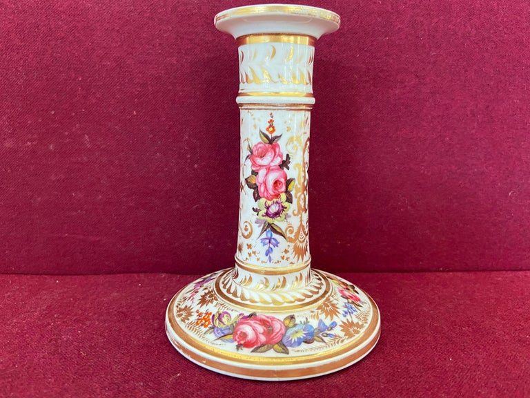 Fine Pair of Derby Porcelain Candlesticks C.181525 For Sale at 1stDibs