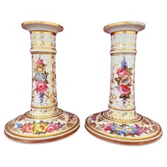 Fine Pair of Derby Porcelain Candlesticks C.1815-25