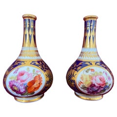 Antique Fine Pair of Derby Porcelain Scent Bottles C.1815