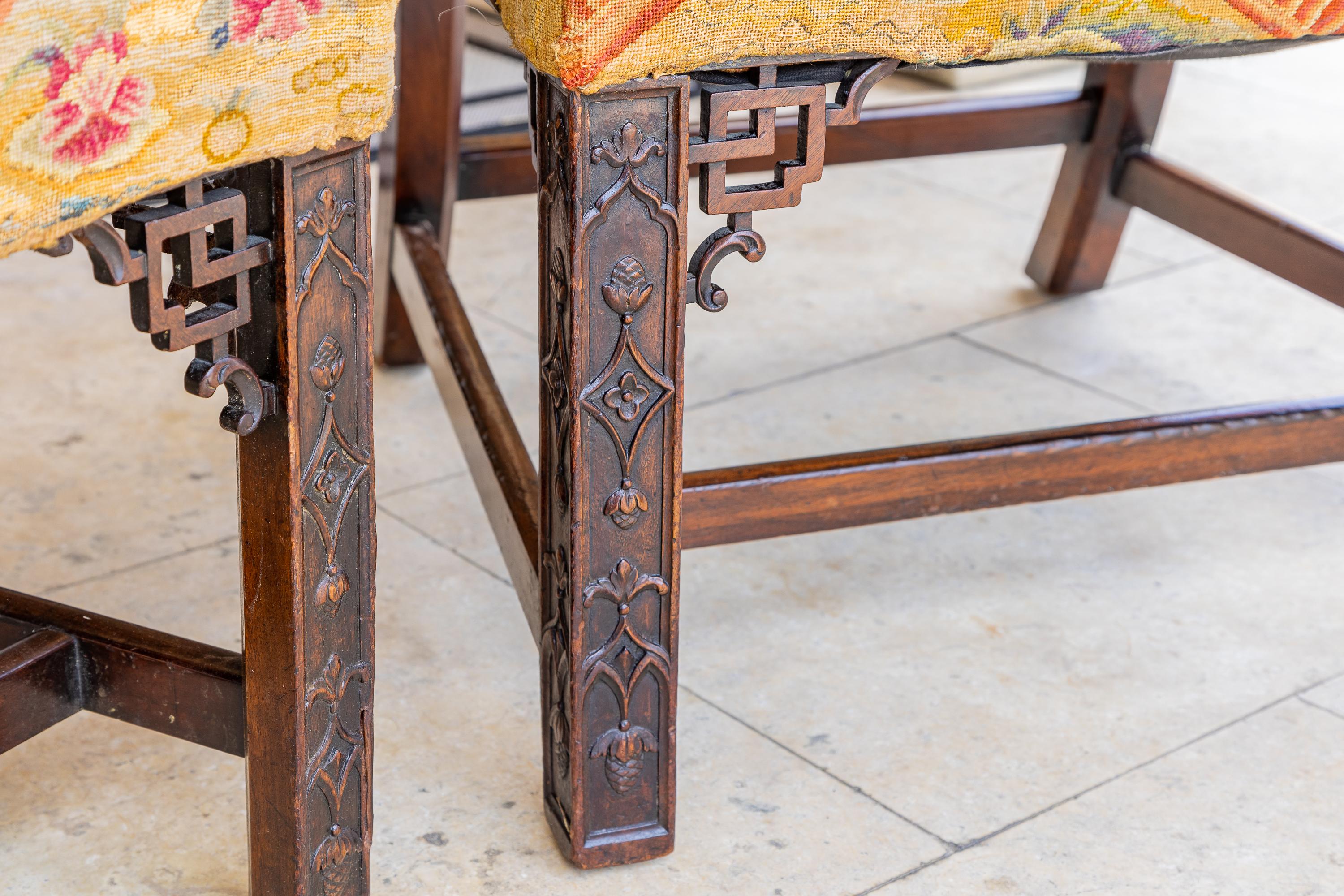 Fine Pair of Early 19th Century Chinese Chippendale Armchairs 1