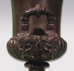 Fine Pair of Early 19th Century Bronze and Ormolu Campana Shaped Urns