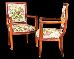A Fine Pair of Early 19th Century Charles X Period Walnut Fauteuils, Circa 1835