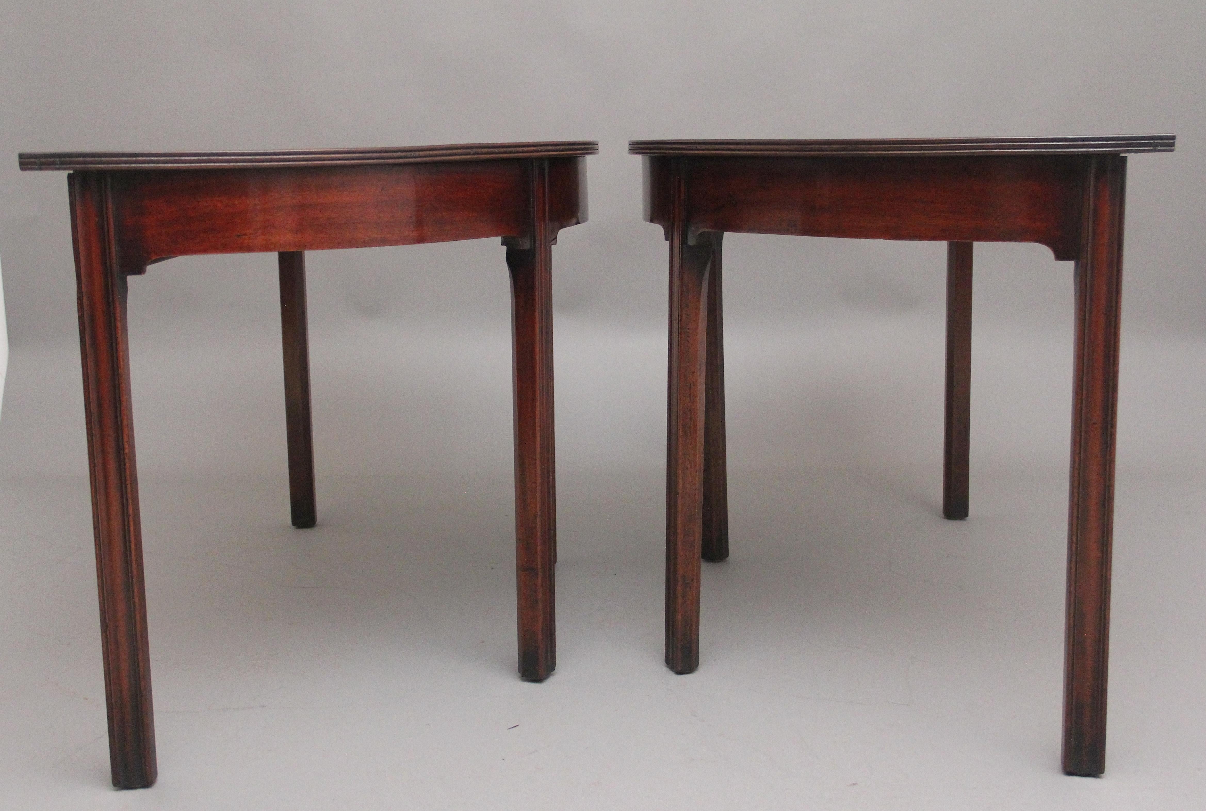 European A fine pair of early 19th Century mahogany demi-lune console tables For Sale