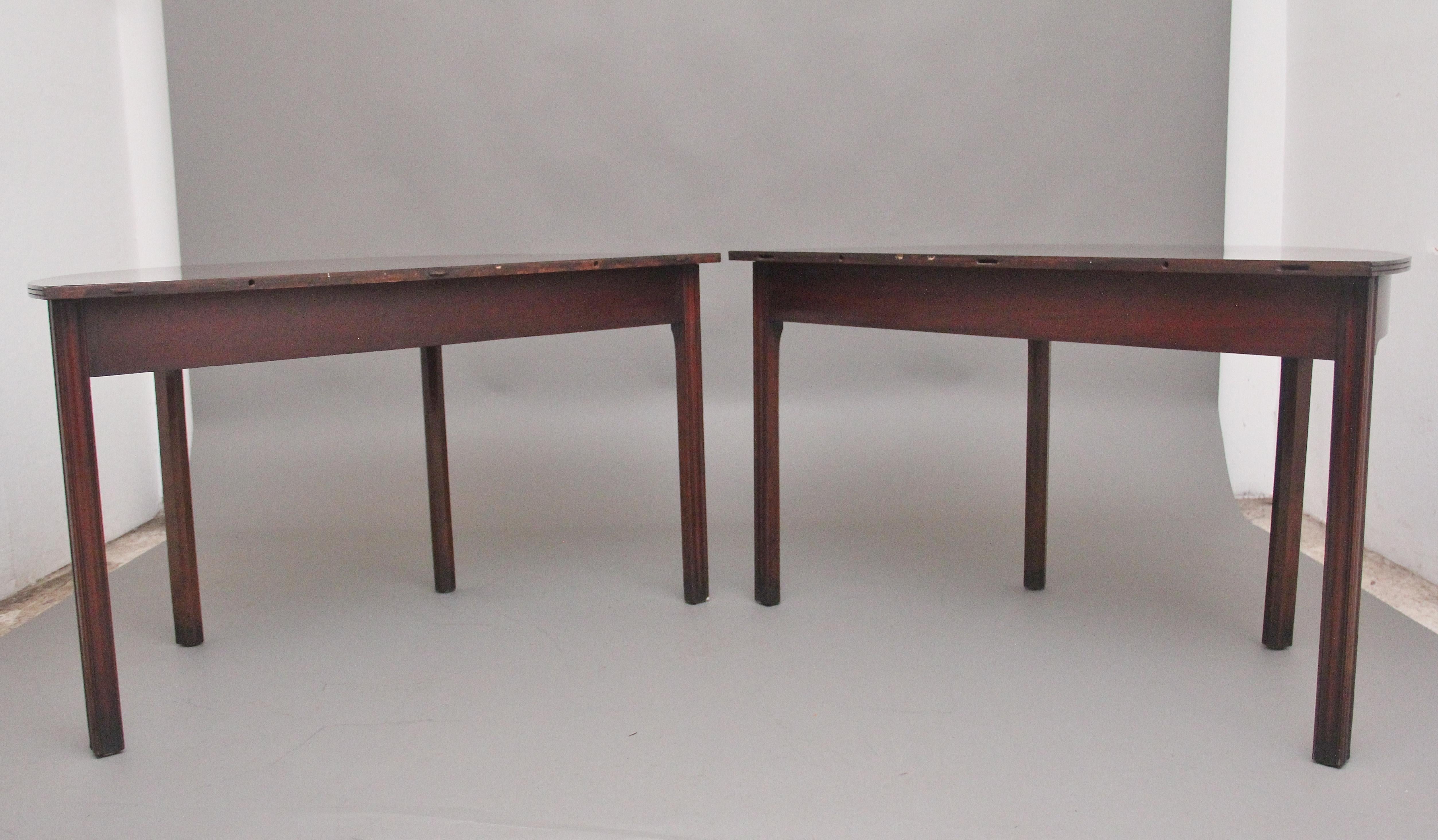 A fine pair of early 19th Century mahogany demi-lune console tables For Sale 2
