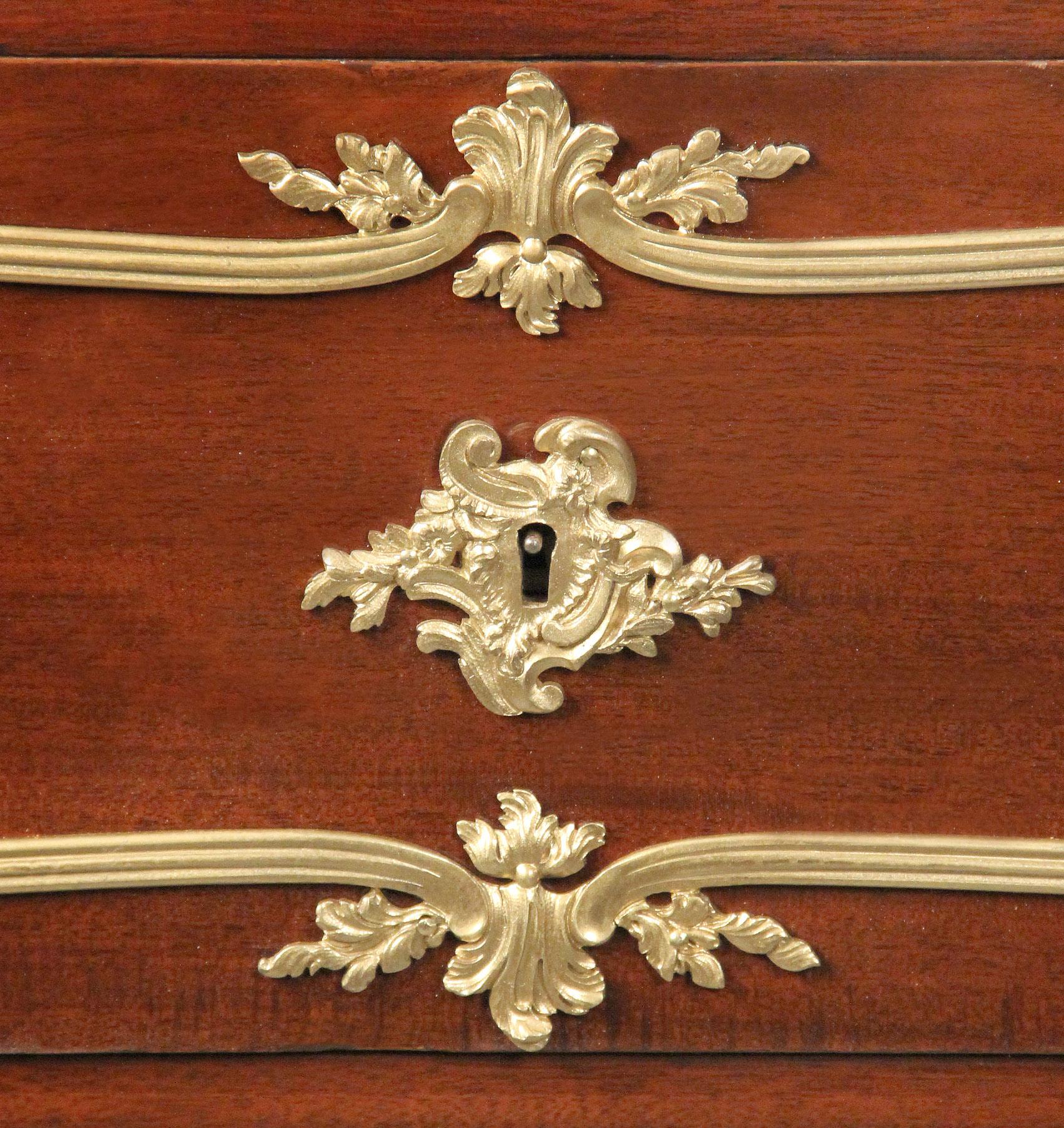 French Fine Pair of Early 20th Century Gilt Bronze Mounted Cabinets by François Linke