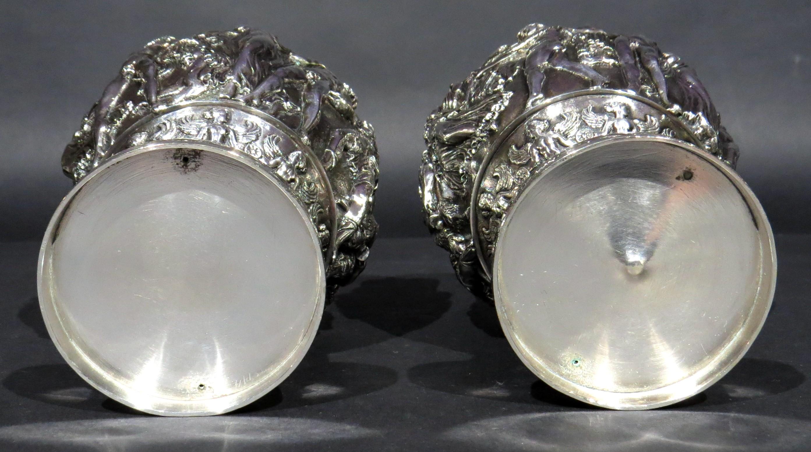 A Fine Pair of Early 20th Century Silver Plated Townley Vases, Circa 1920 For Sale 5