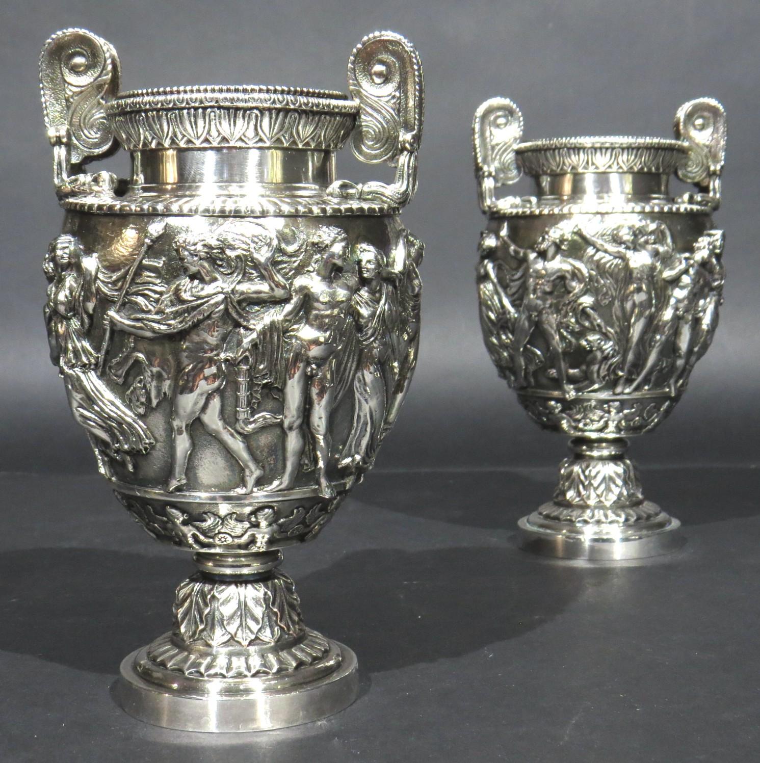 Grand Tour A Fine Pair of Early 20th Century Silver Plated Townley Vases, Circa 1920 For Sale