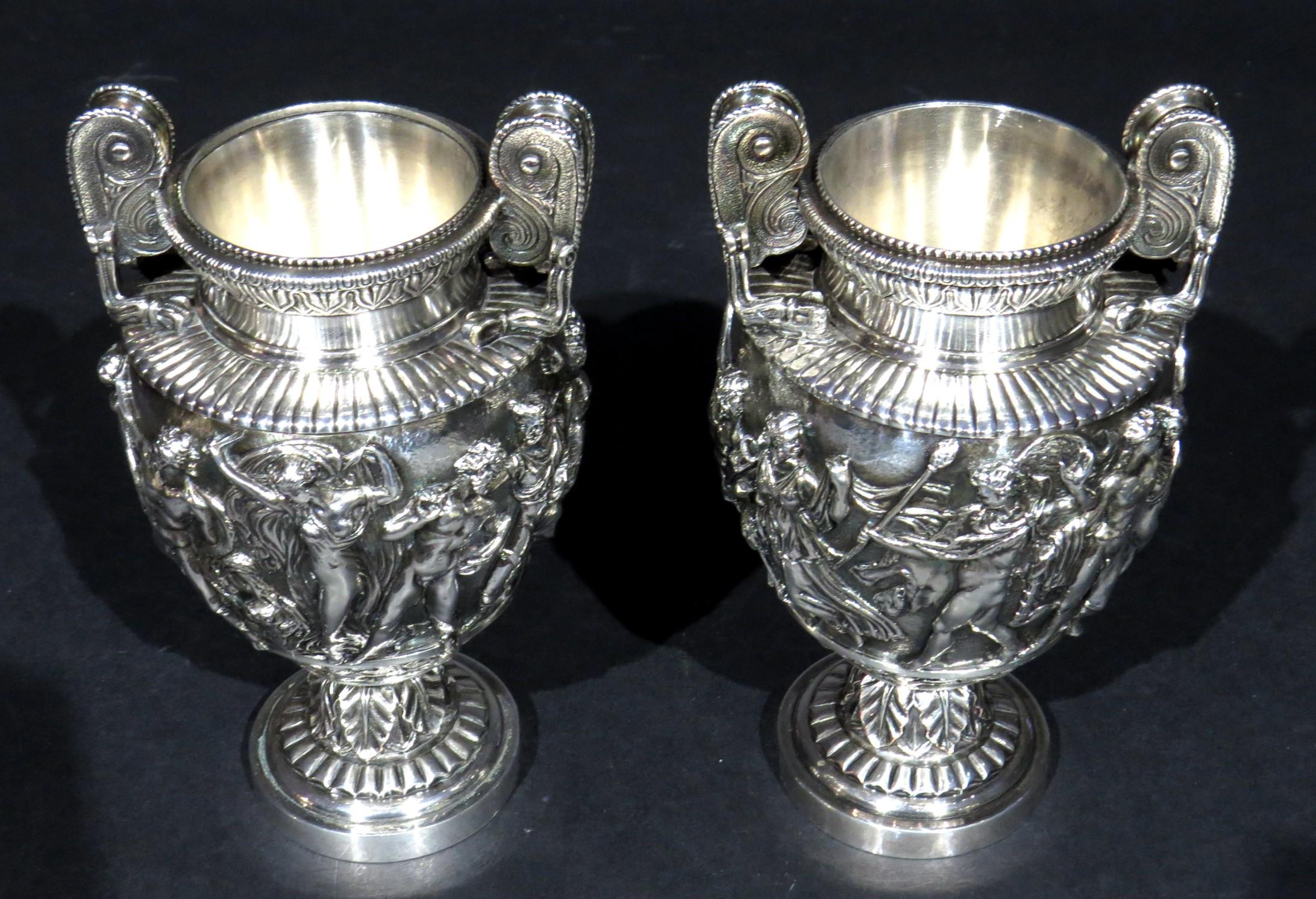 A Fine Pair of Early 20th Century Silver Plated Townley Vases, Circa 1920 For Sale 2