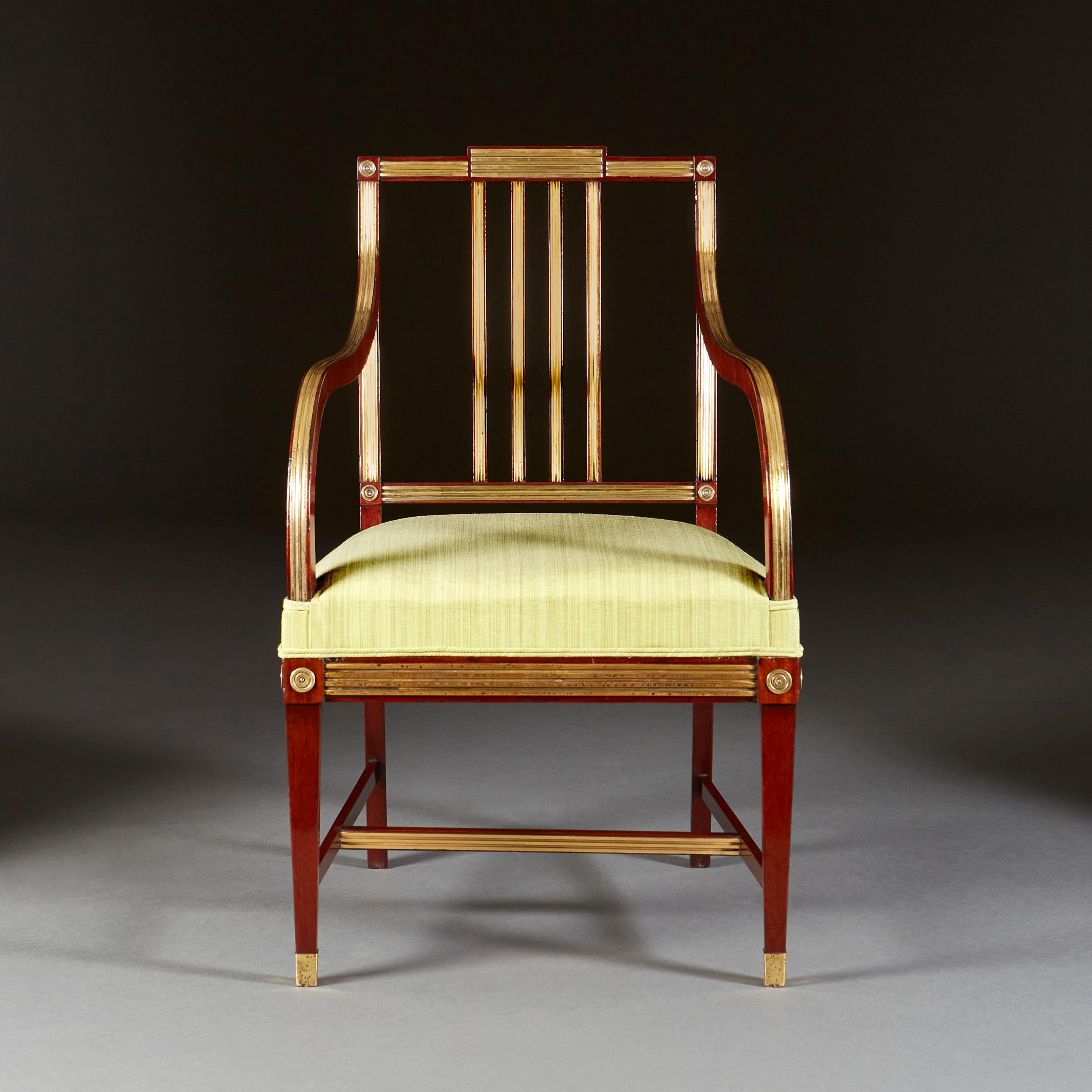 Fine Pair of Early Nineteenth Century Russian Open Armchairs In Good Condition In London, GB