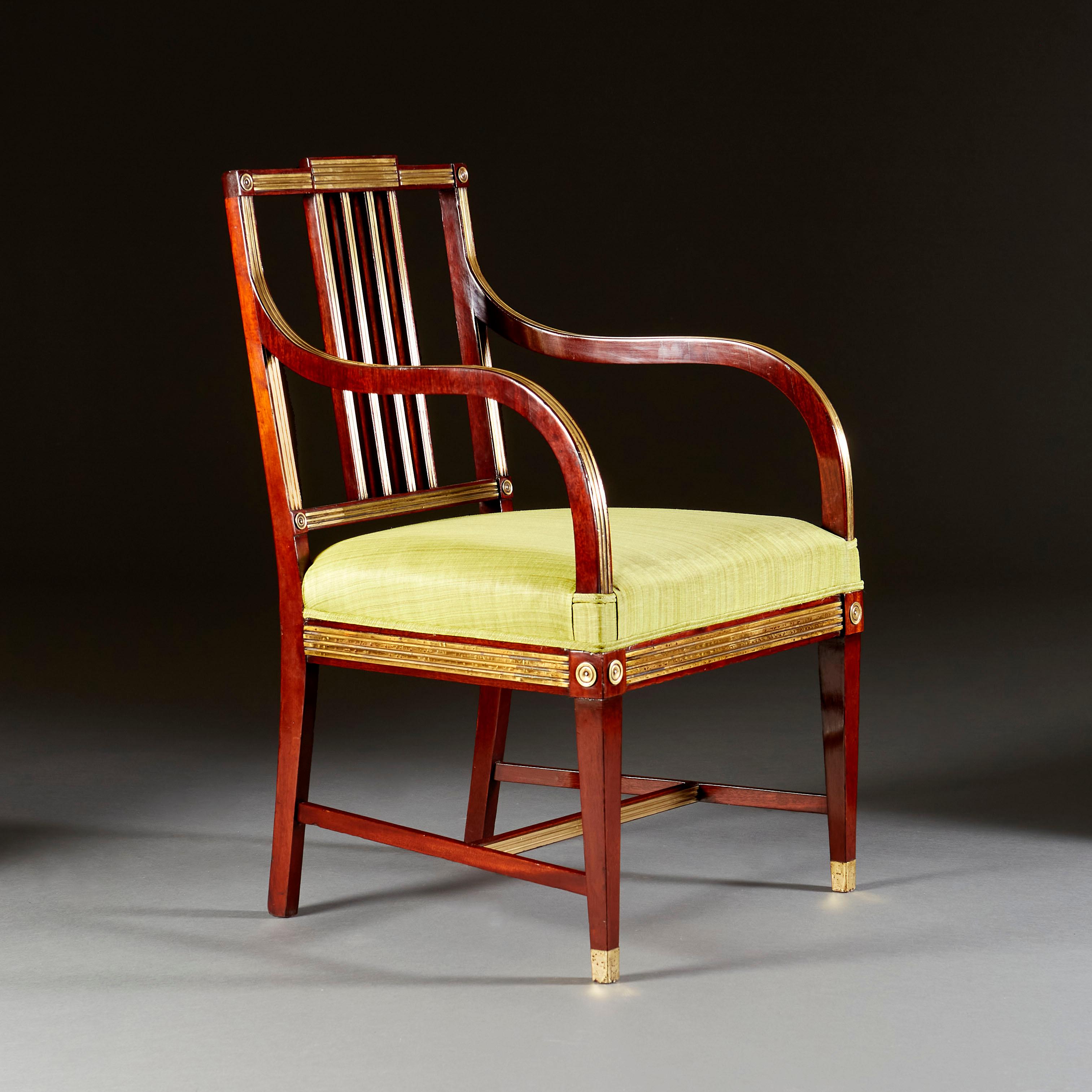Early 19th Century Fine Pair of Early Nineteenth Century Russian Open Armchairs