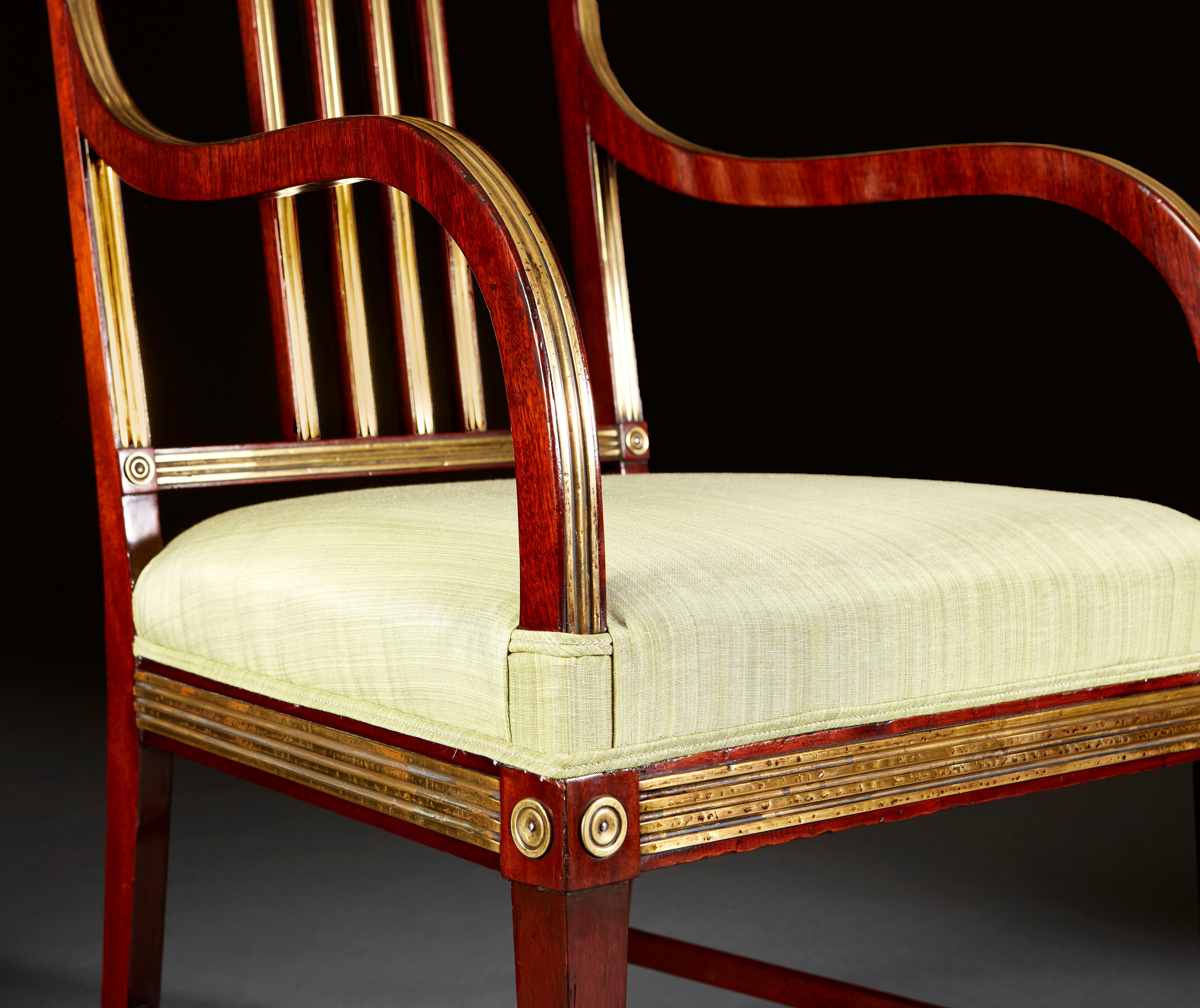 Fine Pair of Early Nineteenth Century Russian Open Armchairs 1