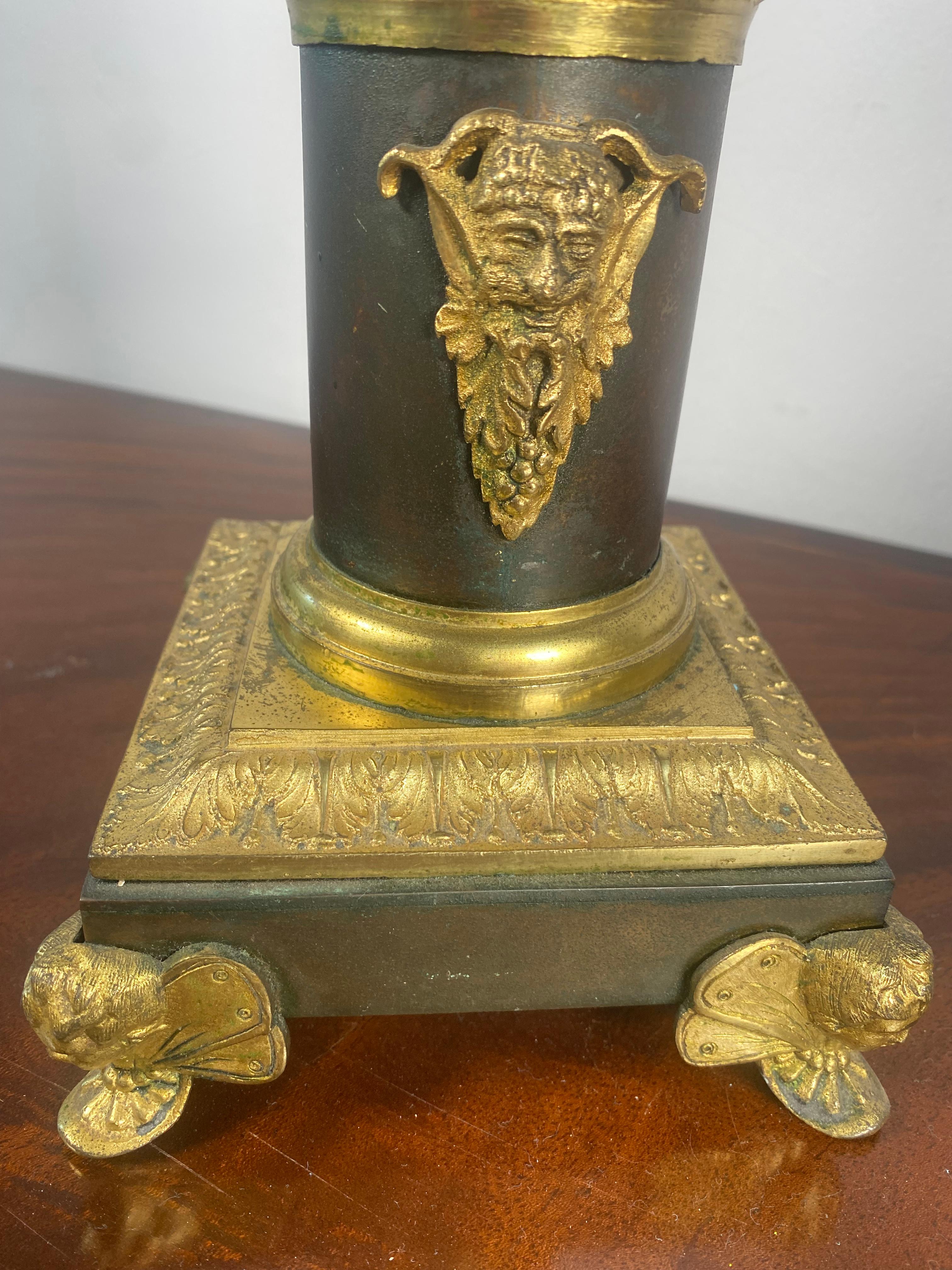 Fine Pair of Empire Ormolu & Patinated Bronze Candelabra 1
