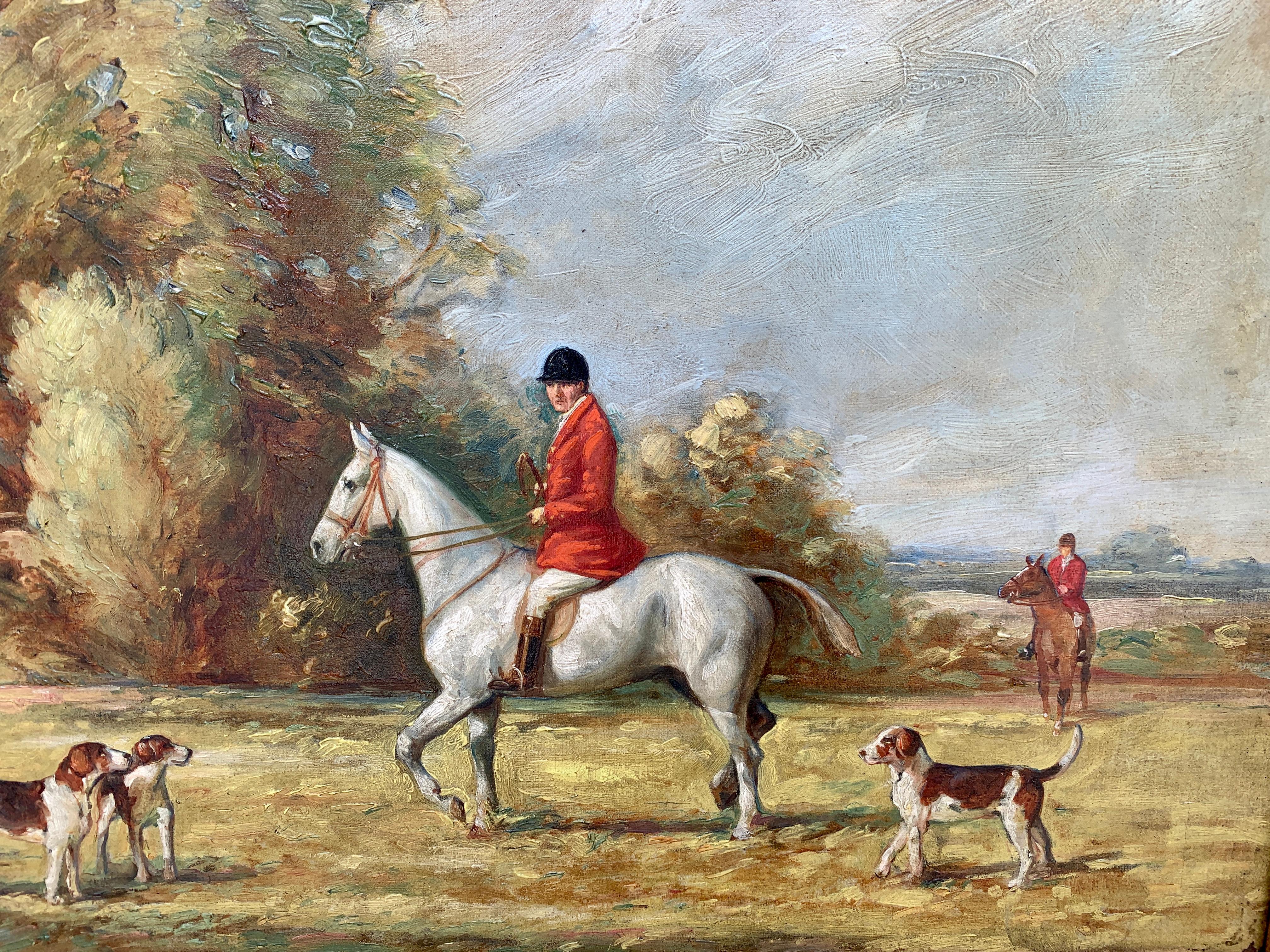 Feines Paar englischer Fuchsjagd-Sport-Gemälde (Jagdkunst)