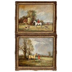 Fine Pair of English Fox Hunting-Sporting Paintings