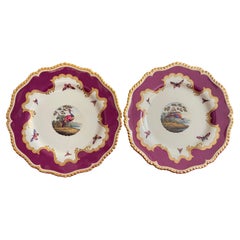 Fine Pair of Flight Barr and Barr Worcester Dessert Plates, c1815-18