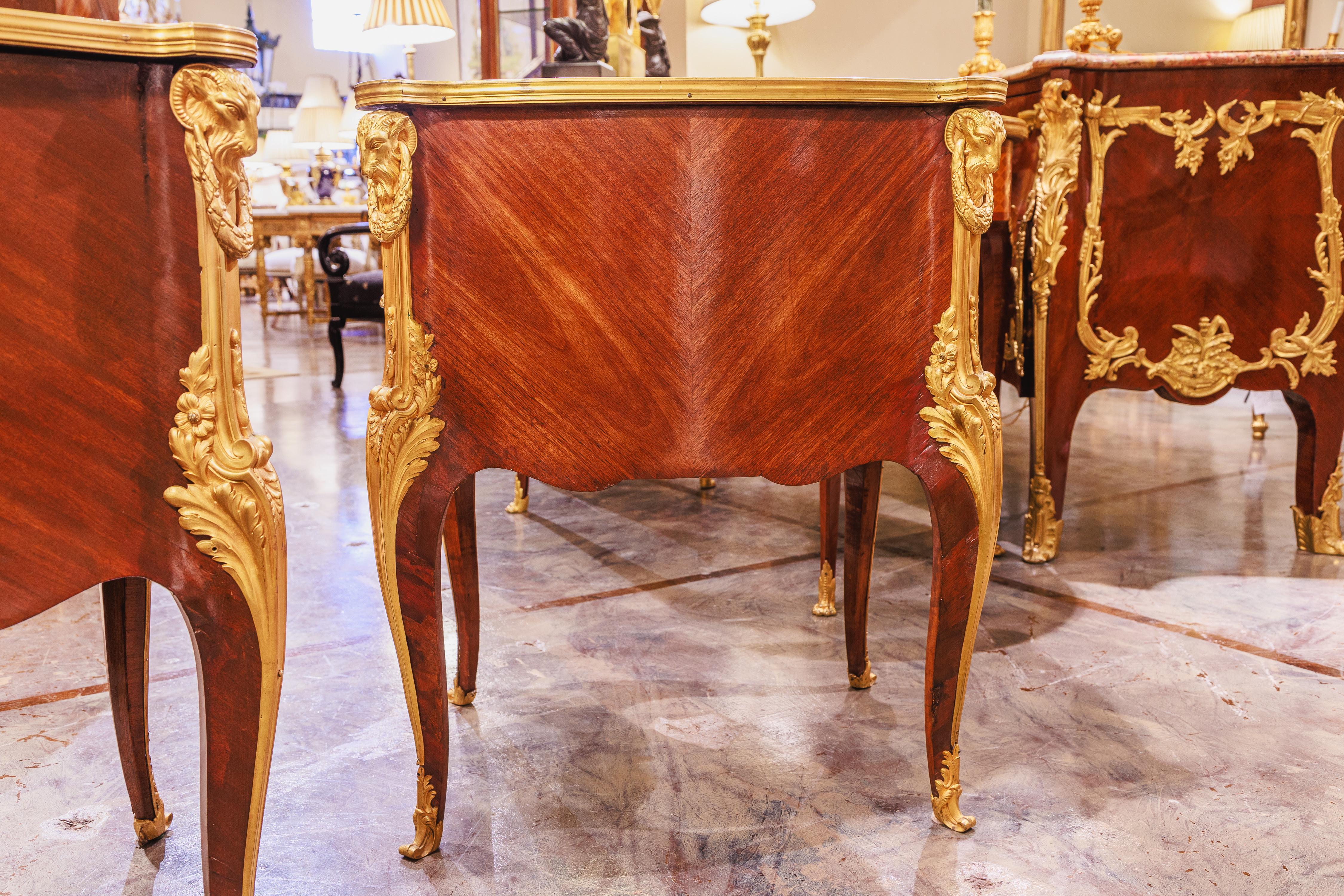 A fine pair of French 19th century nightstand commodes signed F. Linke 1