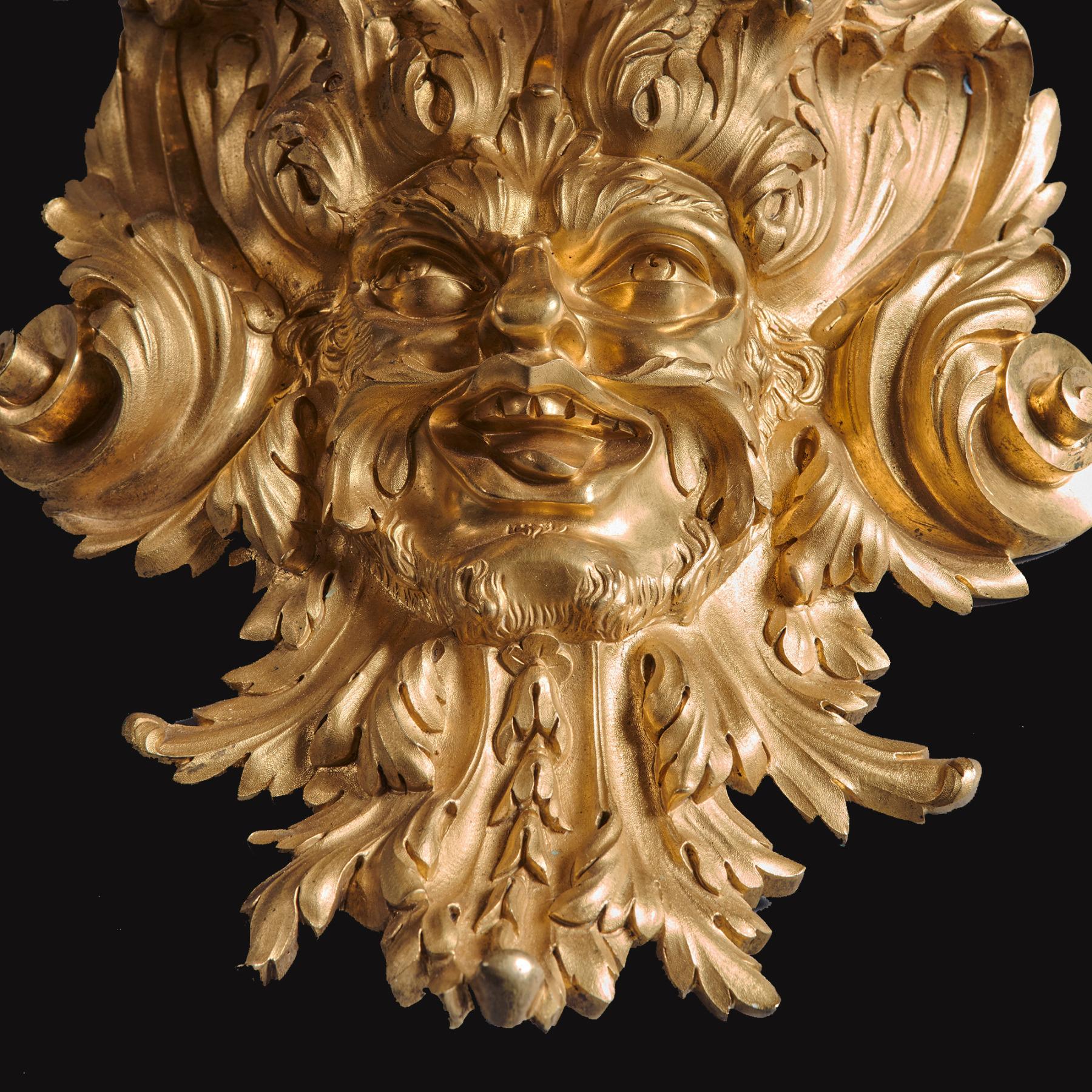 Late 19th Century A Fine Pair of French Gilt Bronze Wall Lights Régence Style by Eugène Hazart