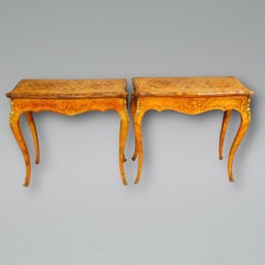 A Fine Pair of French Marquetry Card Tables