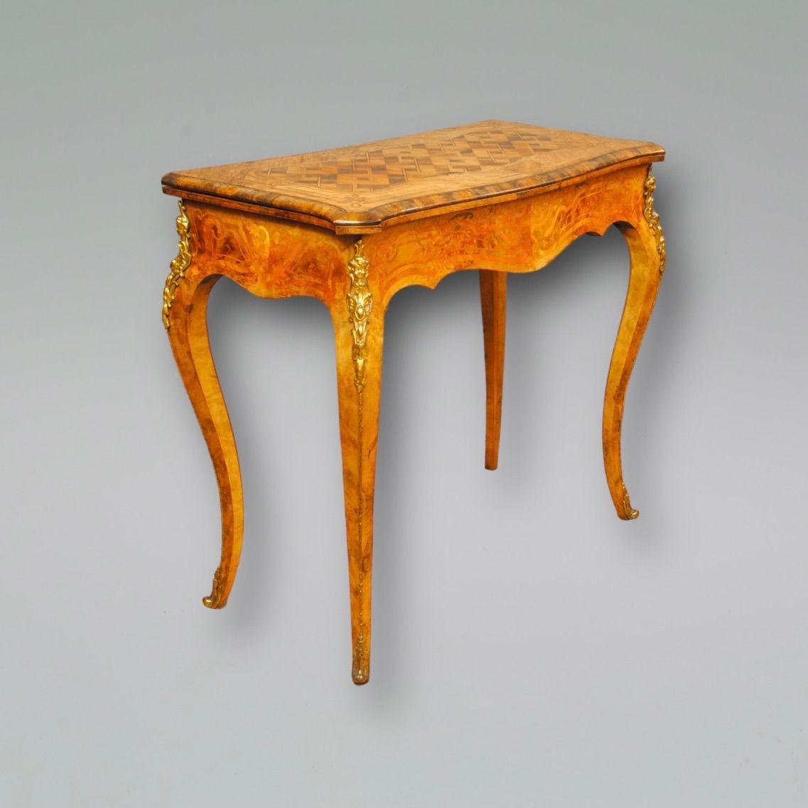 19th Century A Fine Pair of French Marquetry Card Tables  For Sale