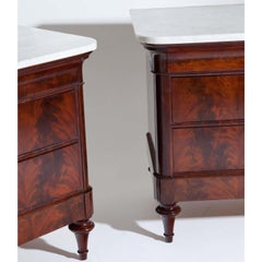 Fine Pair of French Period Louis Philippe Flame Mahogany Commodes