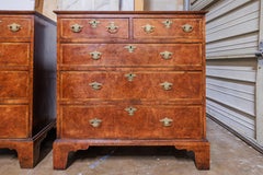 A fine pair of George 11 burled walnut chests