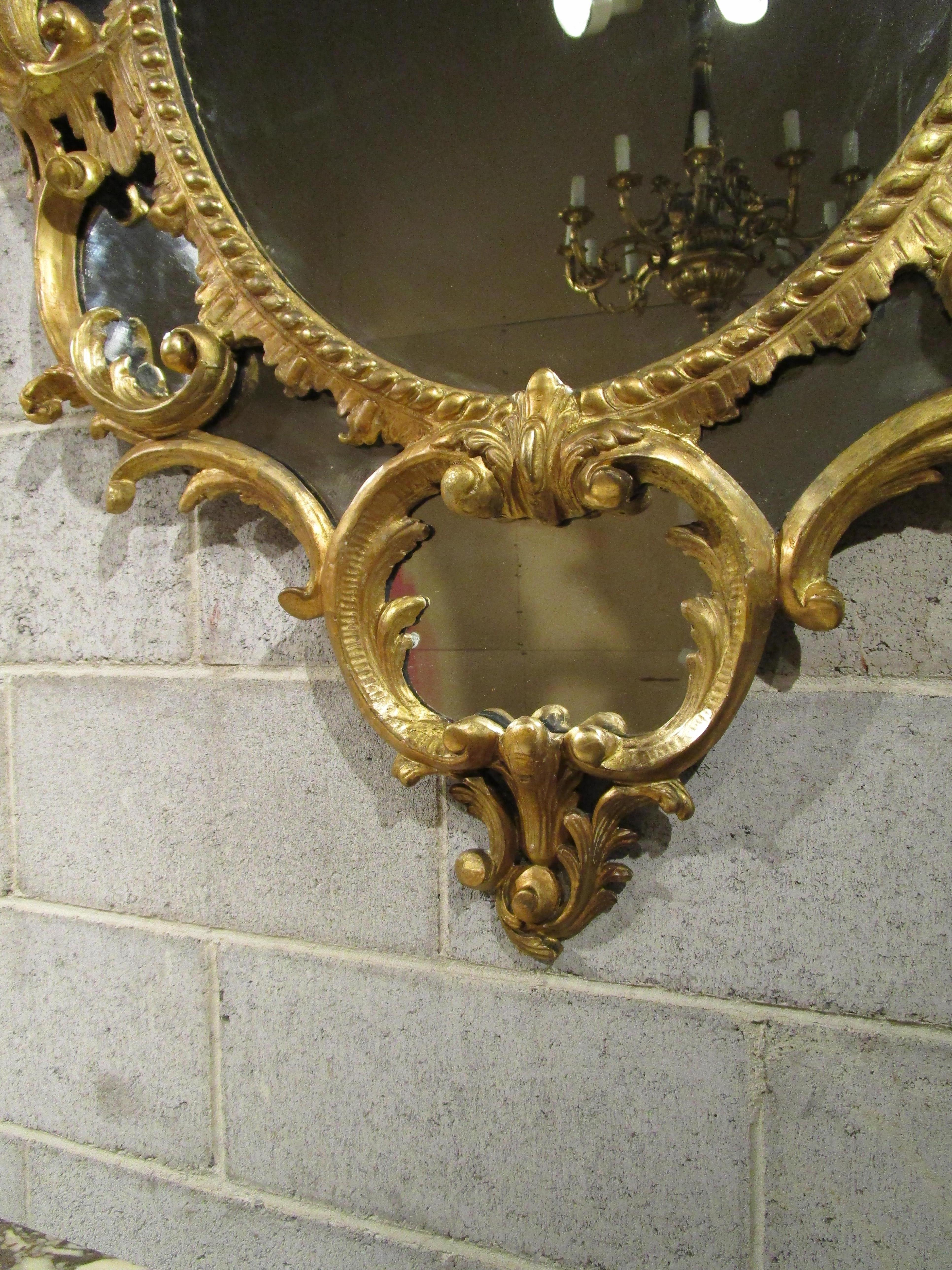 Fine Pair of George 111 Late 18th Century Gilt Mirrors In Good Condition In Dallas, TX