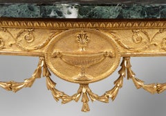 Fine Pair of George III Giltwood Marble Demi-Lune Pier Tables