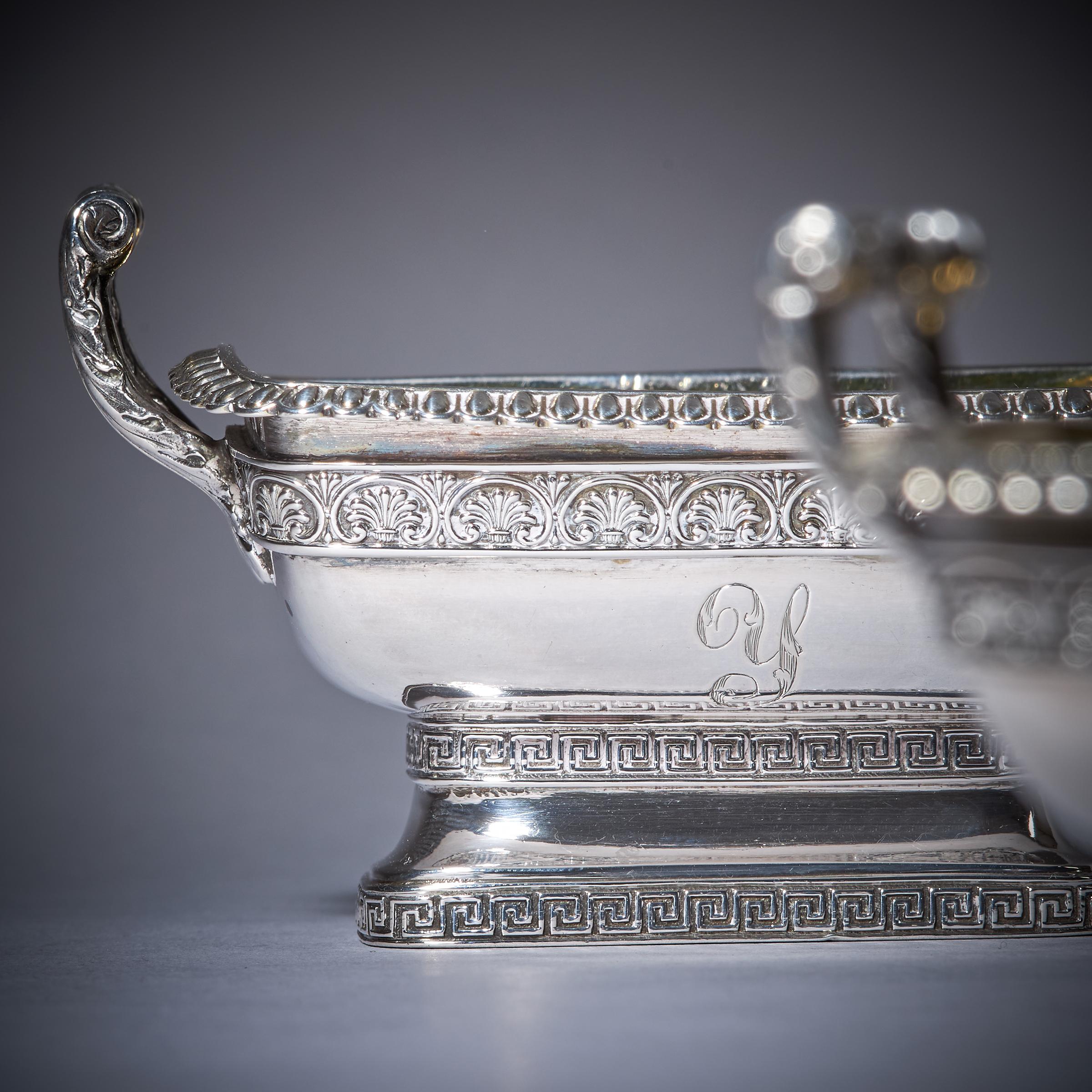 Fine Pair of George III Grand Tour Influenced Silver-Gilt Salts by William For Sale 5