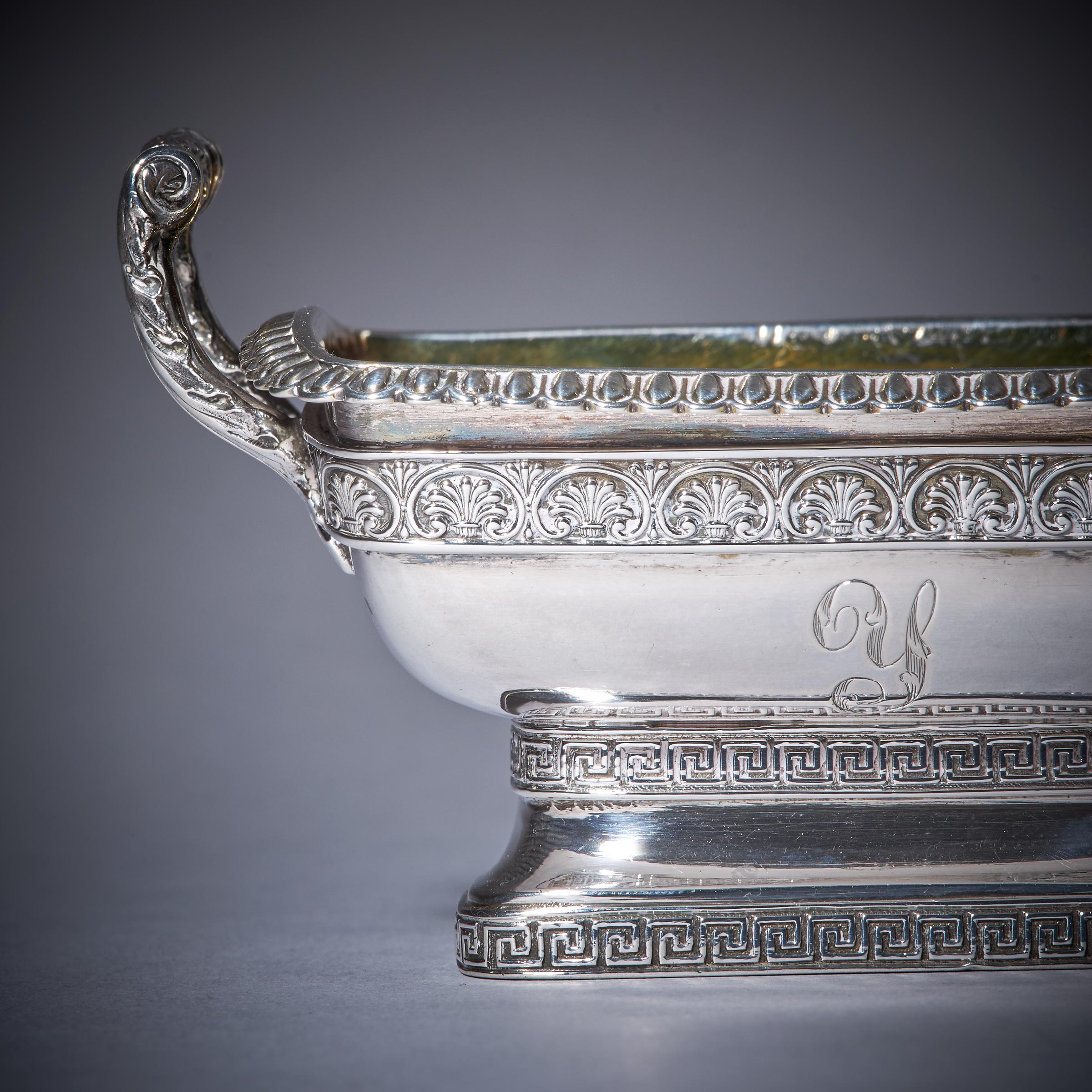 Fine Pair of George III Grand Tour Influenced Silver-Gilt Salts by William For Sale 3