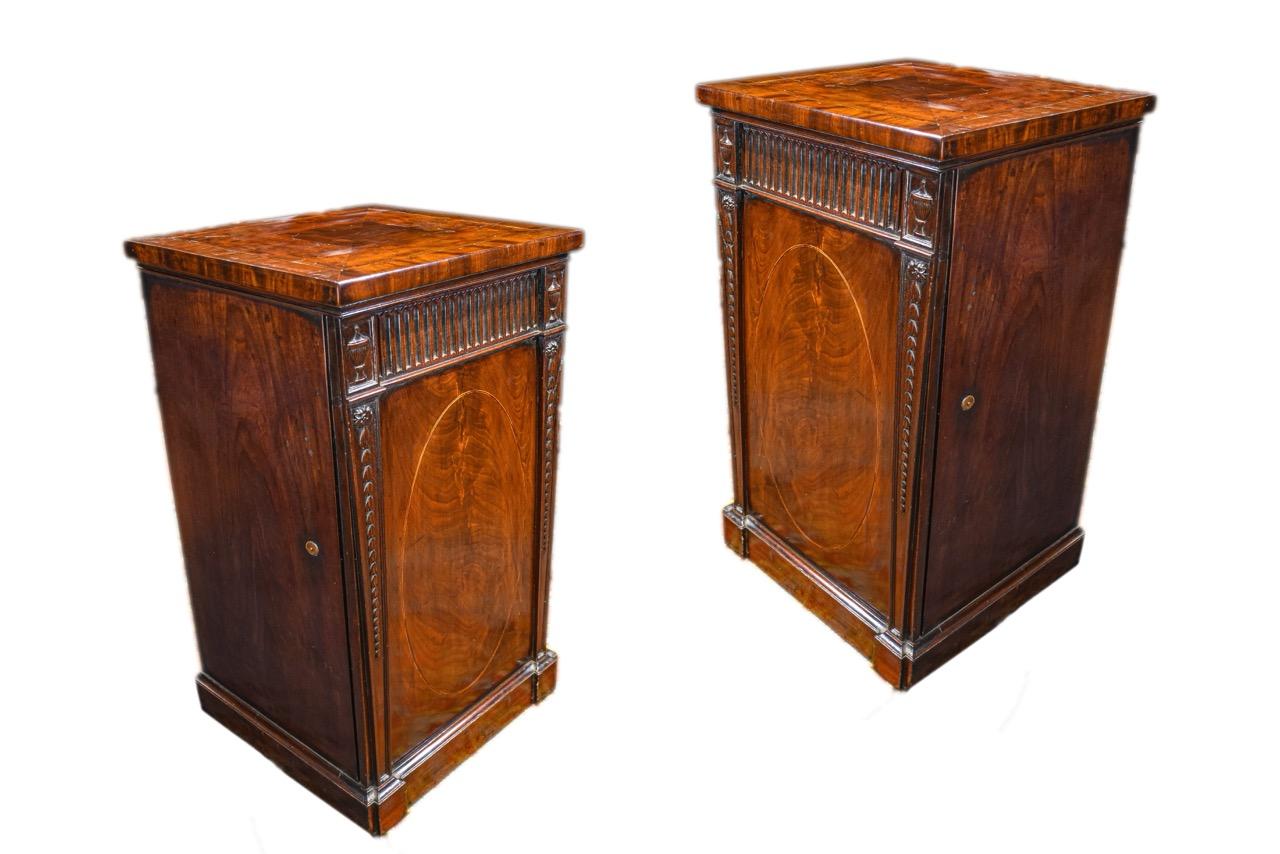 Fino par de armarios de pedestal Jorge III Gillows en venta 7