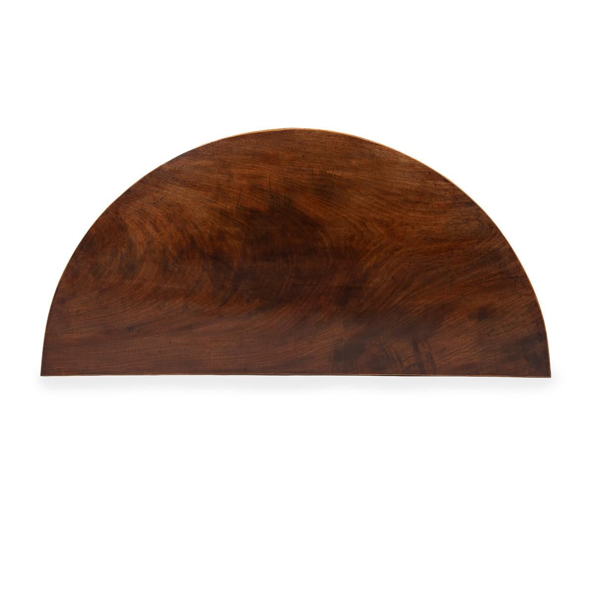 A fine pair of George III period mahogany demilune card tables with provenance 6