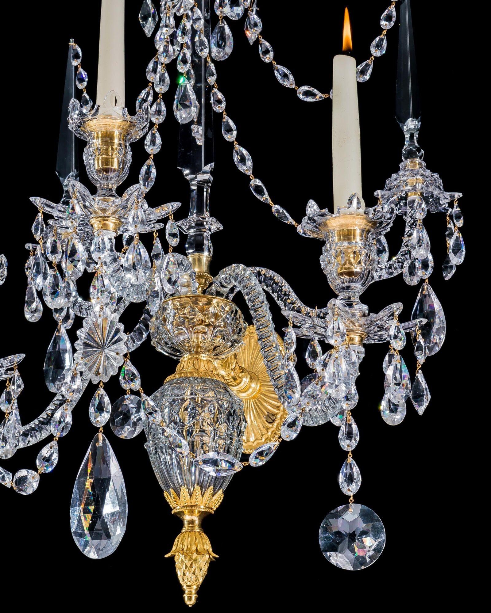 Glass A Fine Pair Of George Iii Wall Lights By William Parker For Sale