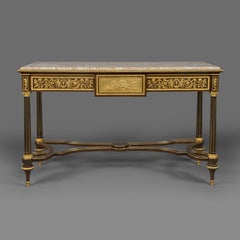 Fine Pair of Gilt-Bronze Mounted Mahogany Console Tables