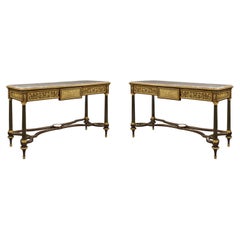 Fine Pair of Gilt-Bronze Mounted Mahogany Console Tables
