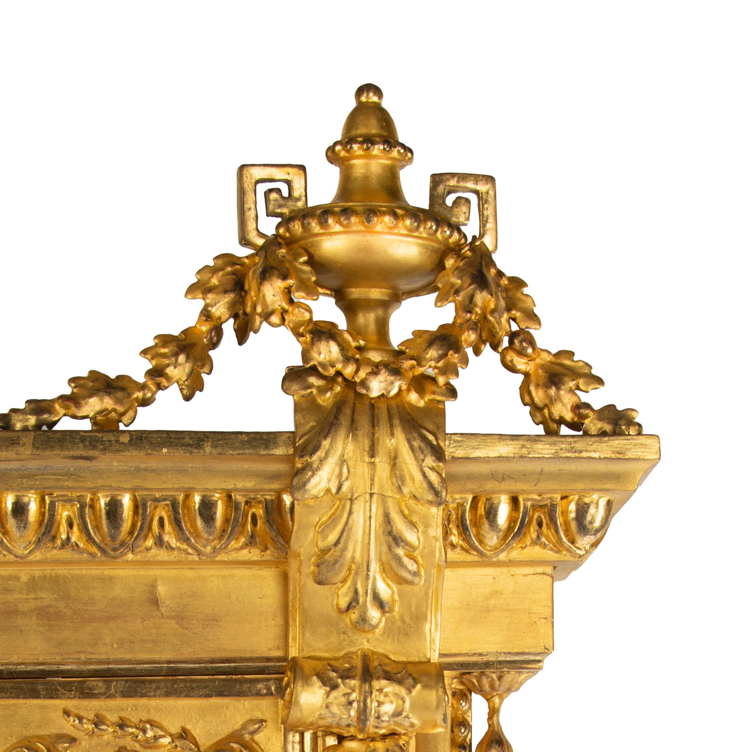 A Fine Pair of Giltwood Overmantel Mirrors Supplied by G. Wendover and Co. In Good Condition For Sale In Lymington, Hampshire