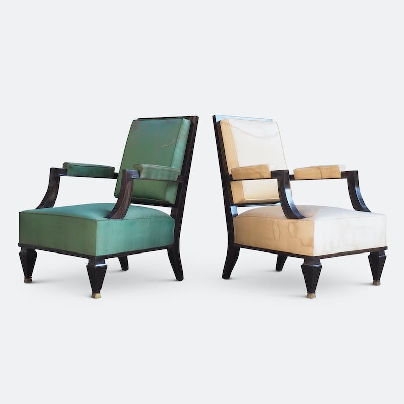 Fine Pair of Grand Armchairs Attributed to Andre Arbus 1