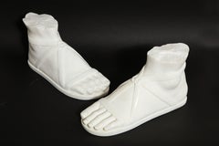 Fine Pair of Italian Roman Grand Tour Carrara Marble Feet