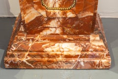Fine Pair of Italian Rouge Marble Pedestals with Micromosaic Panel and Gilt